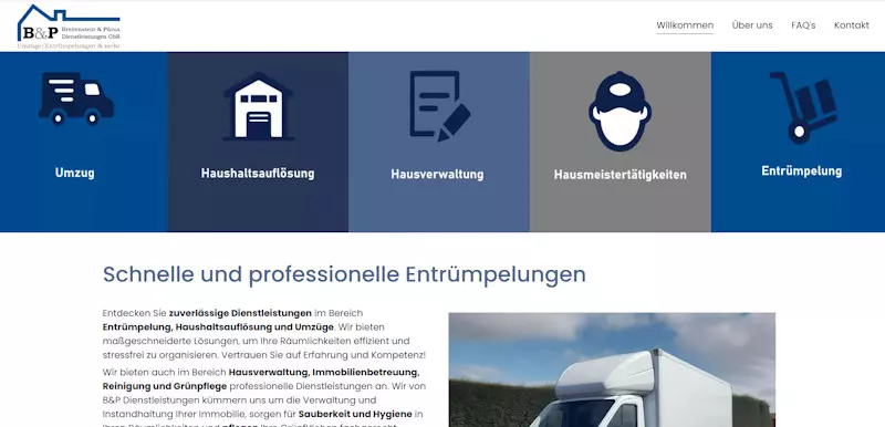 Webseiten für Gebäudereinigung – bup-dienstleistungen.de Beispiel